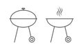 Barbecue grill outline icon. BBQ oven line sign. Vector illustration Royalty Free Stock Photo